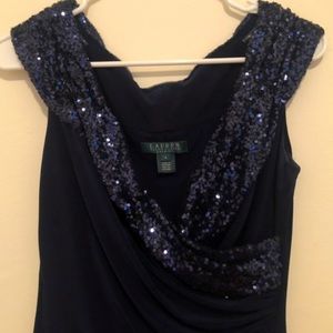 Ralph Lauren Navy Blue Sequin Dress!